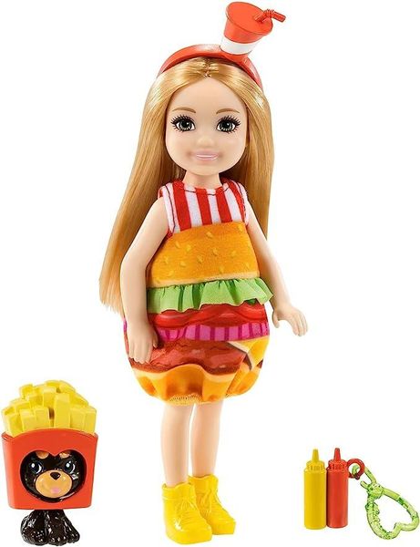 Кукла Барби Челси в костюме Бургера Barbie Club Chelsea Dress-Up Doll in Burger Costume GRP69 КБ0085 фото