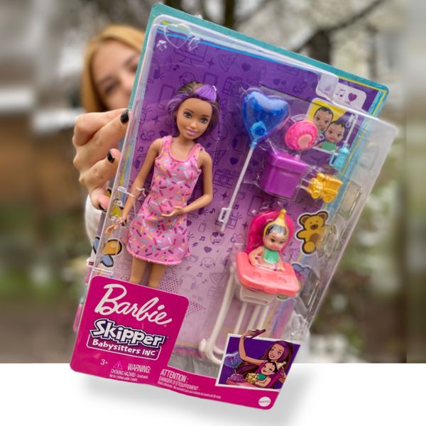 УЦЕНКА (Примятая коробка) Кукла Барби Кормление Скиппер Няня с малышом Barbie Skipper Babysitters GRP40 КБ0143 фото