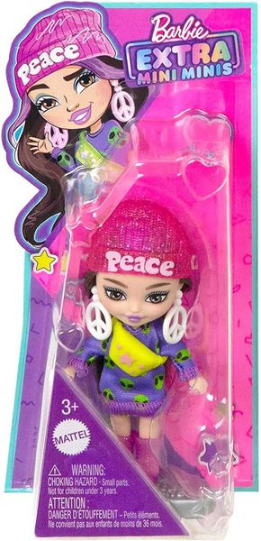 Лялька Mattel Barbie Extra Minis Brunette with Alien Sweater Dress HLN46 КБ0088 фото