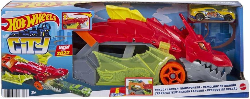 Ігровий набір Гот Вілс Транспортер Дракон Hot Wheels Dragon Launch Transporter GTK42 ХВ0009 фото