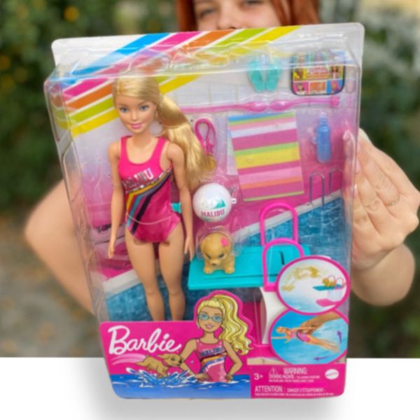 УЦІНКА (Примʼята коробка) Лялька Барбі Чемпіон із плавання Barbie Dreamhouse Adventures Swim 'n Dive Doll GHK23 КБ0092 фото