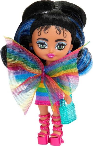 УЦІНКА (Прим'ята коробка) Лялька Barbie Extra Mini Minis Rainbow Dress Барбі Екстра Міні Мініс Веселка HPJ09 КБ0132 фото