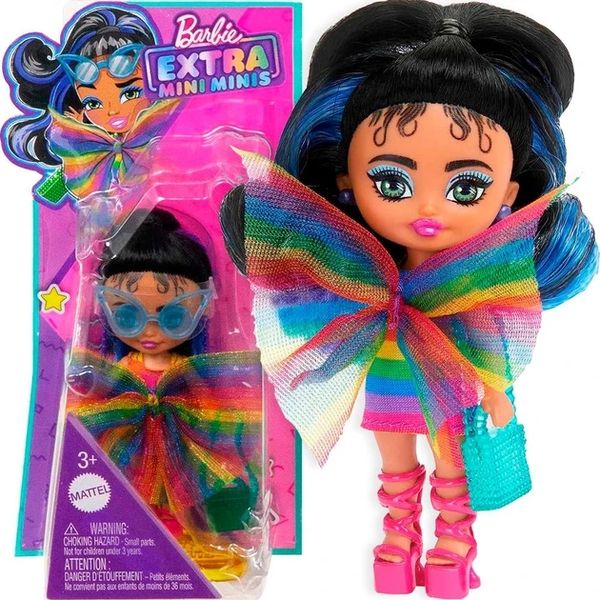 УЦІНКА (Прим'ята коробка) Лялька Barbie Extra Mini Minis Rainbow Dress Барбі Екстра Міні Мініс Веселка HPJ09 КБ0132 фото