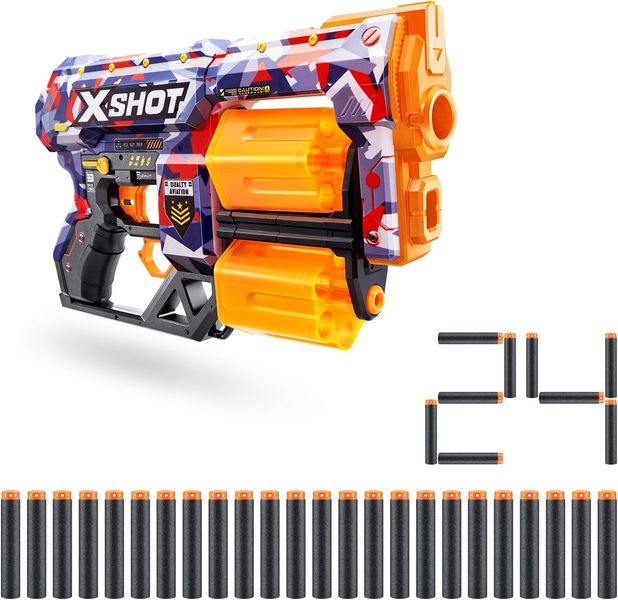 Швидкострільний бластер X-Shot Skins Dread Blaster with 24 Darts - Malice Skin by ZURU 193052061973 ХС0005 фото