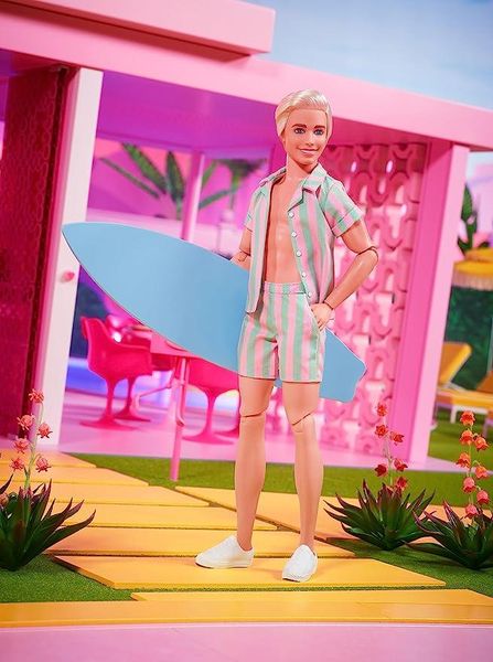 Лялька Кен Барбі Райан Гослінг у ролі Кена з дошкою для серфінгу Barbie The Movie Ken Beach Doll with Surfboard БК0031 фото