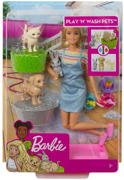 УЦІНКА (Примʼята коробка) Лялька Барбі Купай і грай (Barbie Play 'n Wash Pets Playset Blonde with Doll) КБ0022 фото