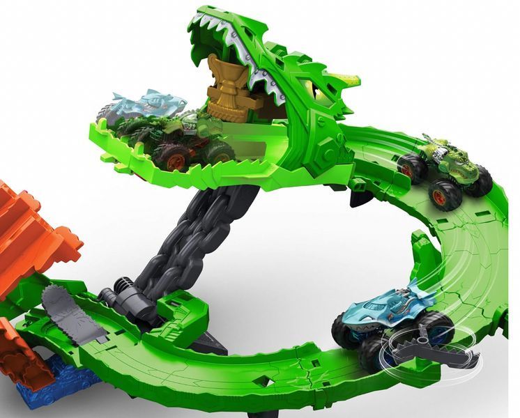 Игровой набор Hot Wheels Monster Trucks Драконичьи гонки с машинками JFR06 ХВ0065 фото