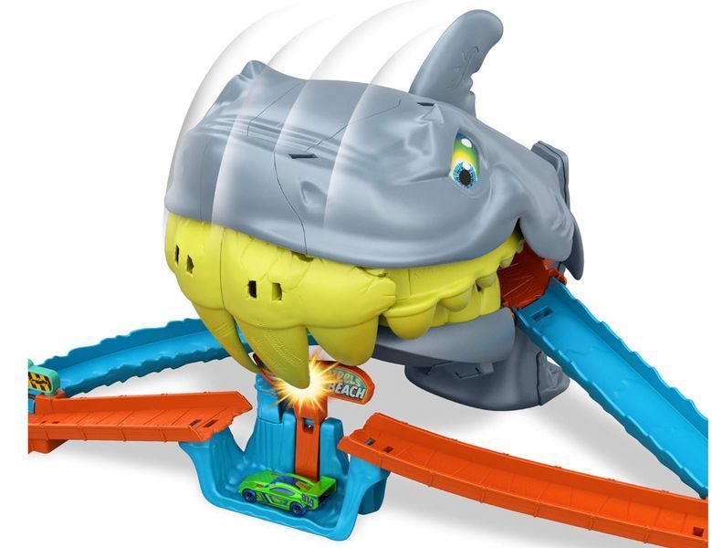Трек Хот Вилс Пляжная Атака Акулы Hot Wheels City Shark Chomp Beach Mattel JHL96 ХВ0075 фото