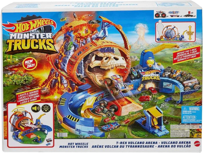 Трек Хот Вілс Вулканічна арена Hot Wheels Monster Trucks T-Rex Volcano Arena ХВ0012 фото