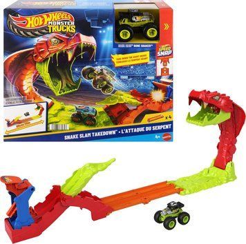 УЦЕНКА (Примятая коробка) Игровой набор Hot Wheels Monster Trucks Атака змеи JJN44 ХВ0069у фото