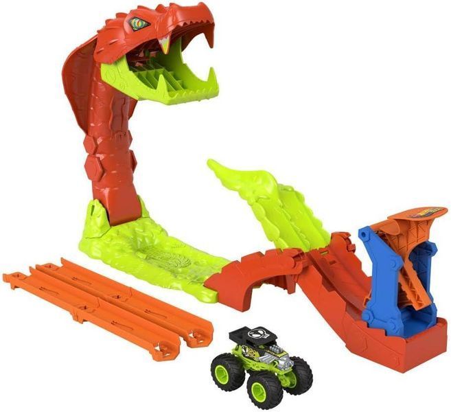 УЦЕНКА (Примятая коробка) Игровой набор Hot Wheels Monster Trucks Атака змеи JJN44 ХВ0069у фото