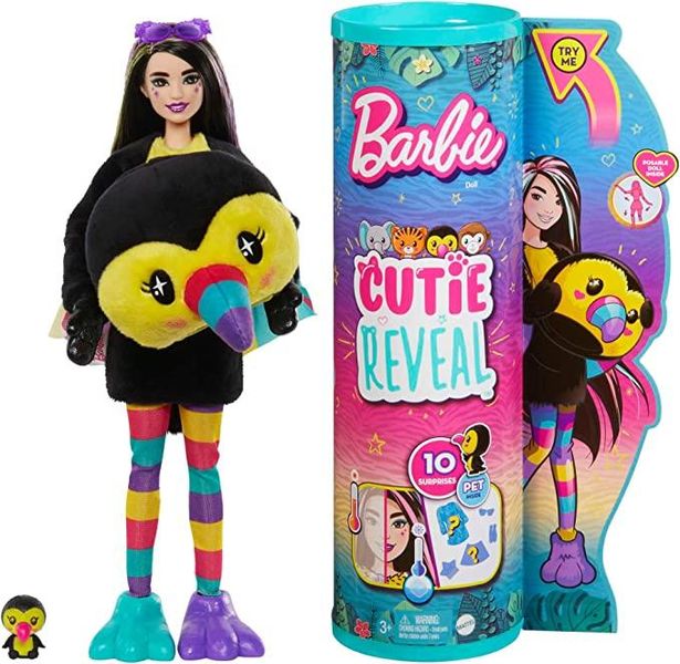 УЦІНКА (Прим'ята коробка) Barbie Toucan Plush Costume Друзі з джунглів Cutie Reveal Тукан HKR00 КБ0050 фото