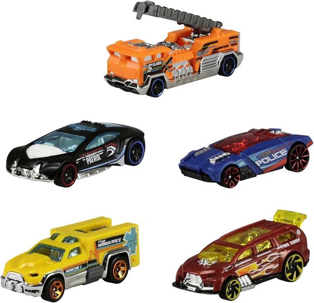 Хот Вілс Набір базових метал машинок Hot Wheels 5-Car Pack of 1:64 Scale Vehicles 1806 ХВ0014 фото