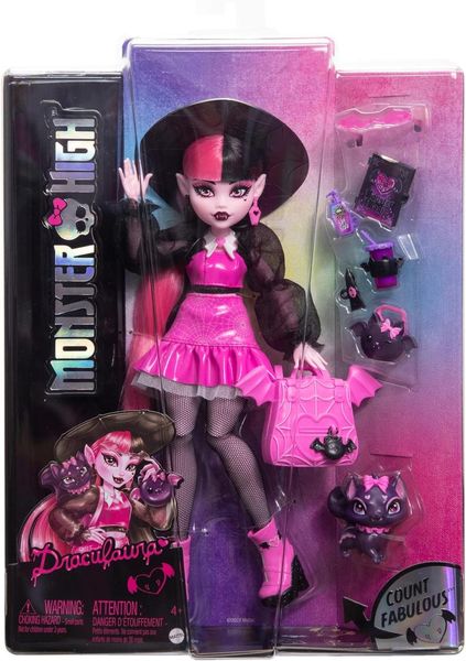 Кукла Монстер Хай Дракулаура с питомцем Monster High Draculaura with Pet Bat-Cat Count Fabulous HRP64 КМ0035 фото