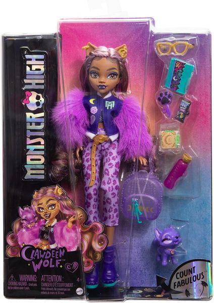 Кукла Монстер Хай Клодин Вульф с питомцем Monster High Clawdeen Wolf with Pet Dog HRP65 КМ0036 фото