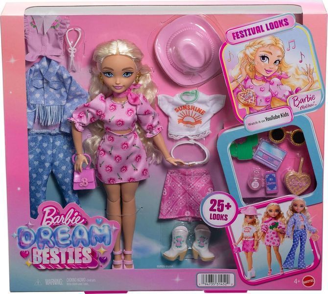 УЦІНКА (Прим'ята коробка) Лялька Barbie Dream Besties Malibu Фестивальні стилі JGH87 КБ0176у фото