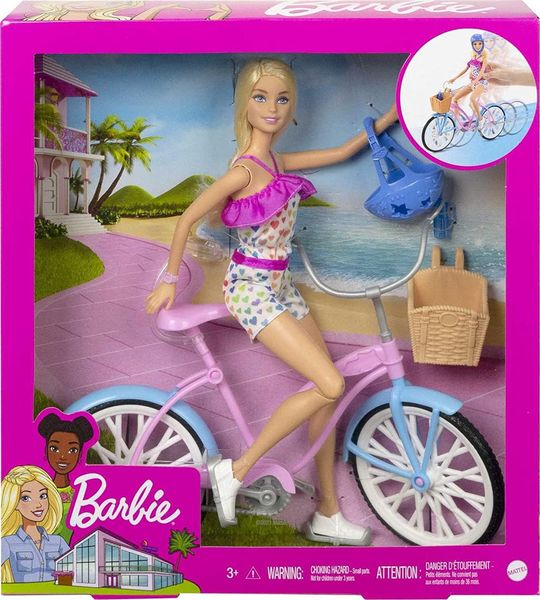 Лялька Барбі та велосипед Barbie Doll and Bike Playset HBY28 КБ0117 фото