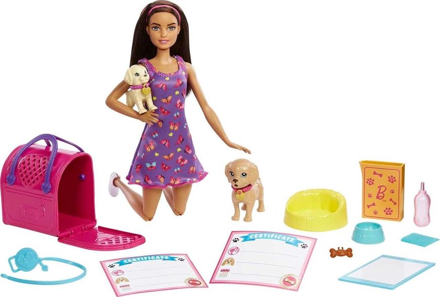 УЦІНКА (Прим'ята коробка) Лялька Барбі Усиновлення щенят Barbie Pup Adoption Doll HKD86 КБ0133у фото